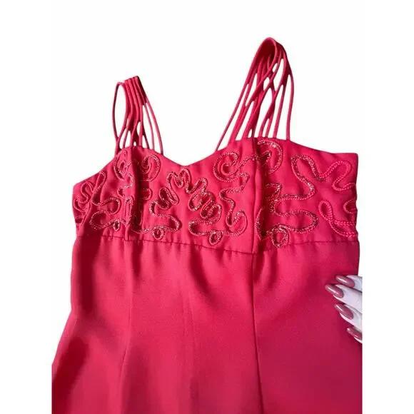 Celavie Collection Red Gown with Sequin Embellishment - Picture 13 of 16